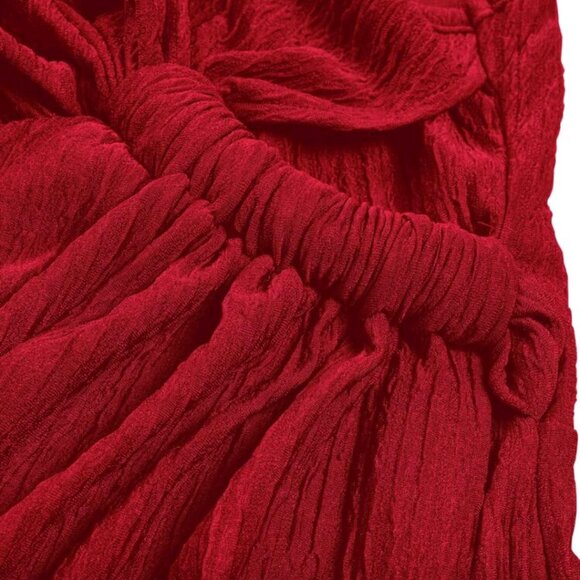 Christmas Plus Size Dress- ruched, twist, fitted - Picture 5 of 6